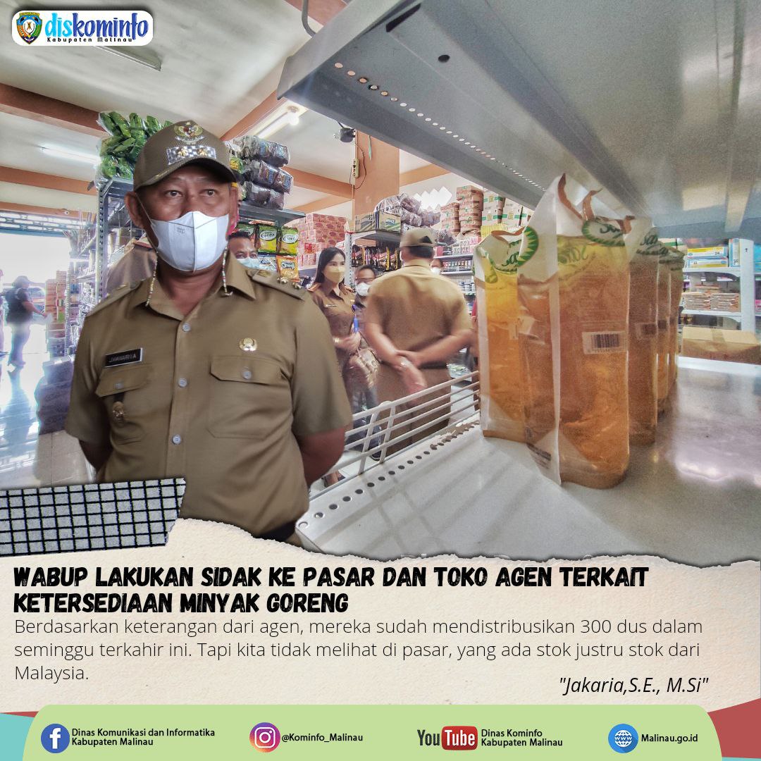 Wabup Sidak Ke Pasar dan Toko Agen Terkait Ketersediaan Minyak Goreng