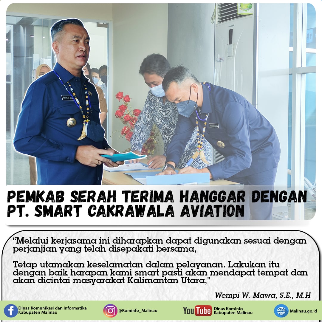 Pemkab Serah Terima Hanggar Dengan PT. Smart Cakrawala Aviation