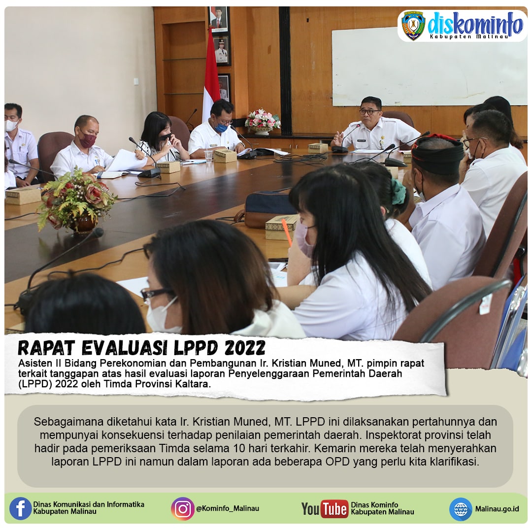 Asisten II Pimpin Rapat Evaluasi LPPD 2022