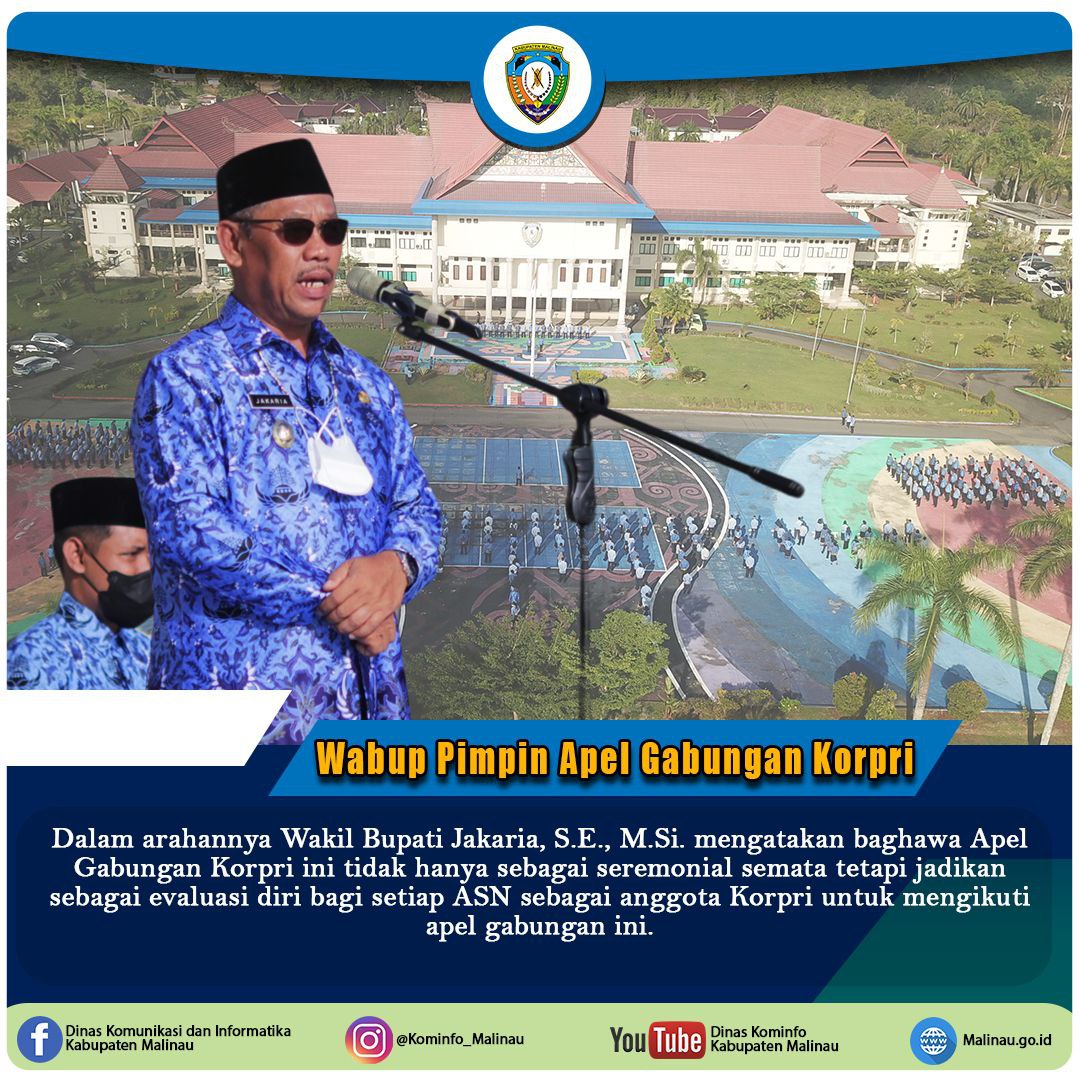 Pimpin Apel Gabungan Korpri, Wabup : Bekali Diri Sebagai ASN