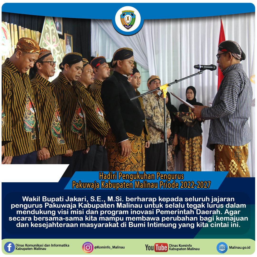 Wabup Hadiri Pengukuhan Pengurus Pakuwaja Kabupaten Malinau Masa Bakti 2022-2027