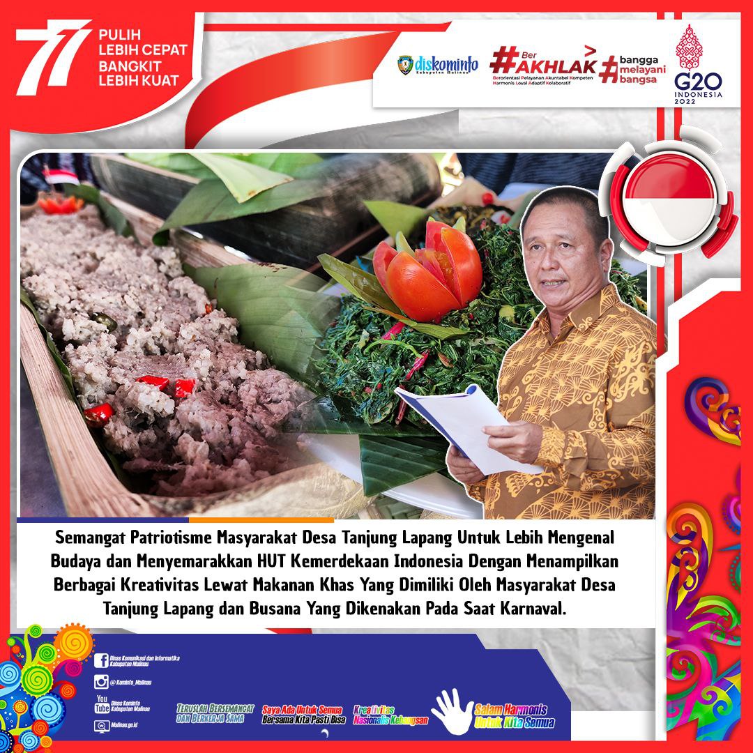 Meriahkan HUT RI Ke- 77, Desa Tanjung Lapang Gelar Lomba Menu Makanan Khas dan Karnaval