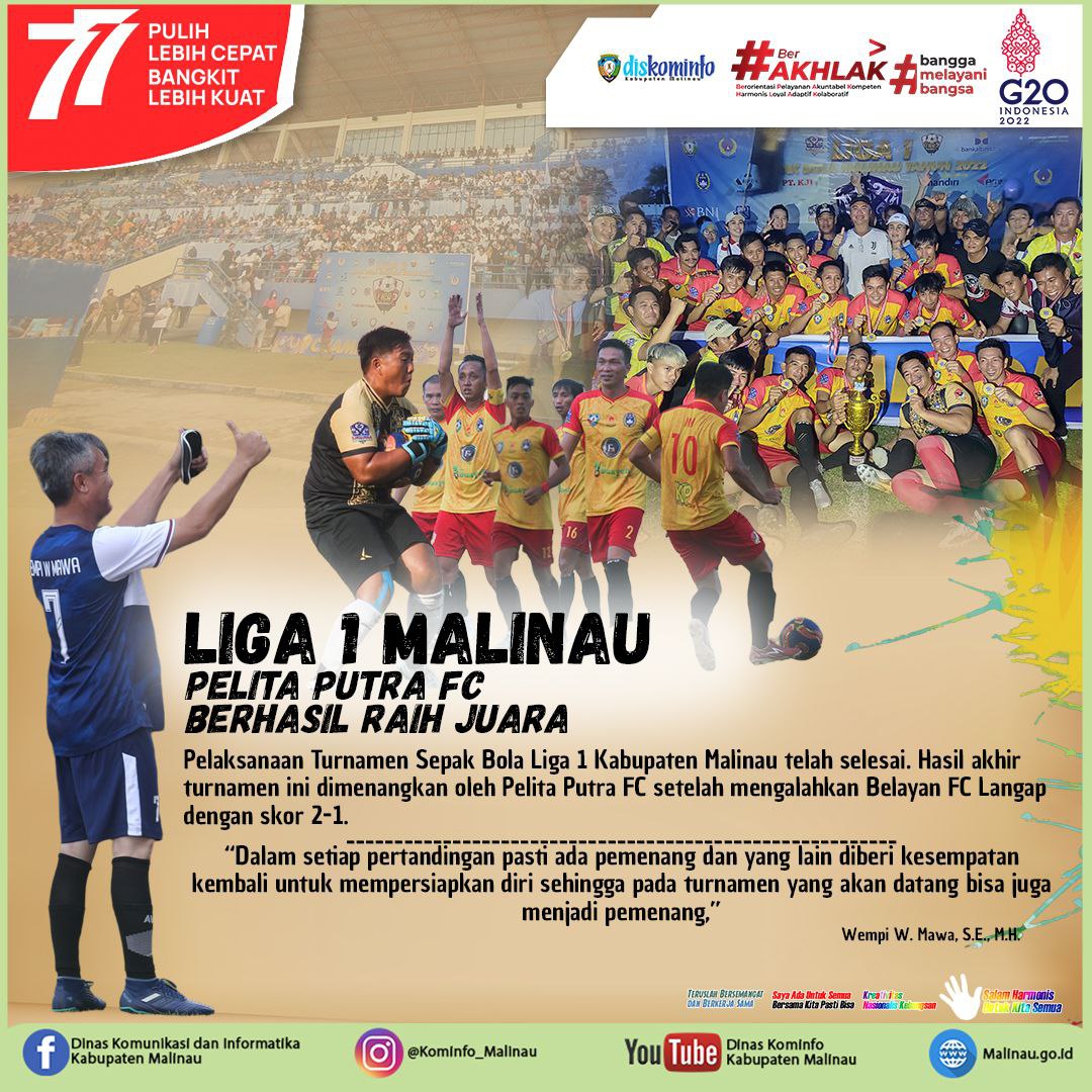 Liga 1 Malinau Usai, Pelita Putra FC Berhasil Raih Juara