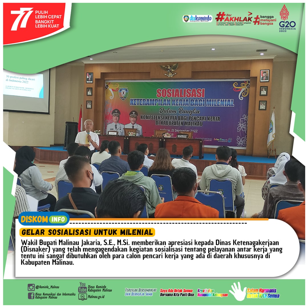 Gelar Sosialisasi Untuk Milenial, Wabup Apresiasi Disnaker