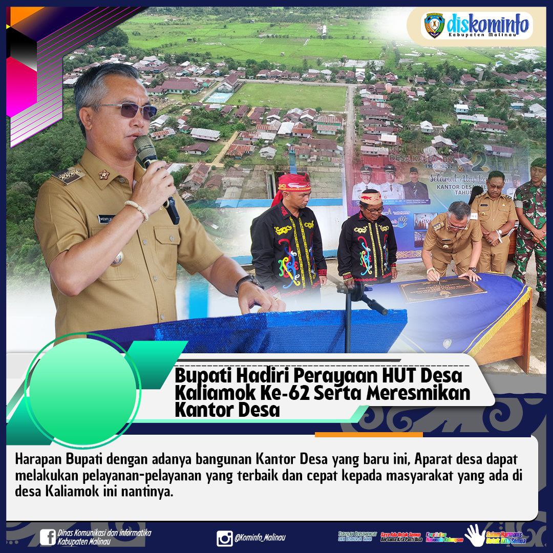Bupati Hadiri Perayaan HUT Desa Kaliamok Ke-62 Serta Meresmikan Kantor Desa