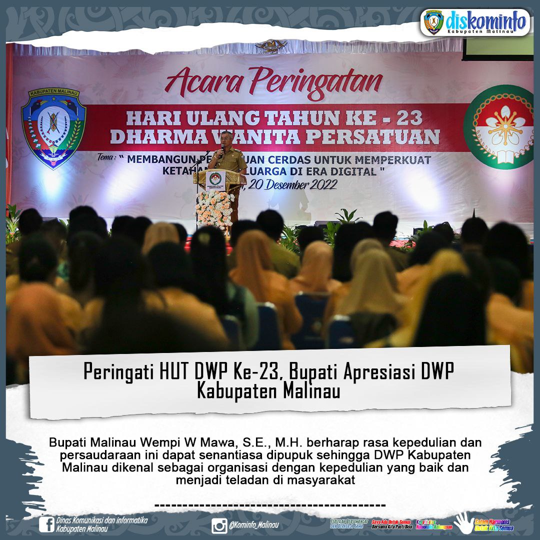 Peringati HUT DWP Ke-23, Bupati Apresiasi DWP Kabupaten Malinau