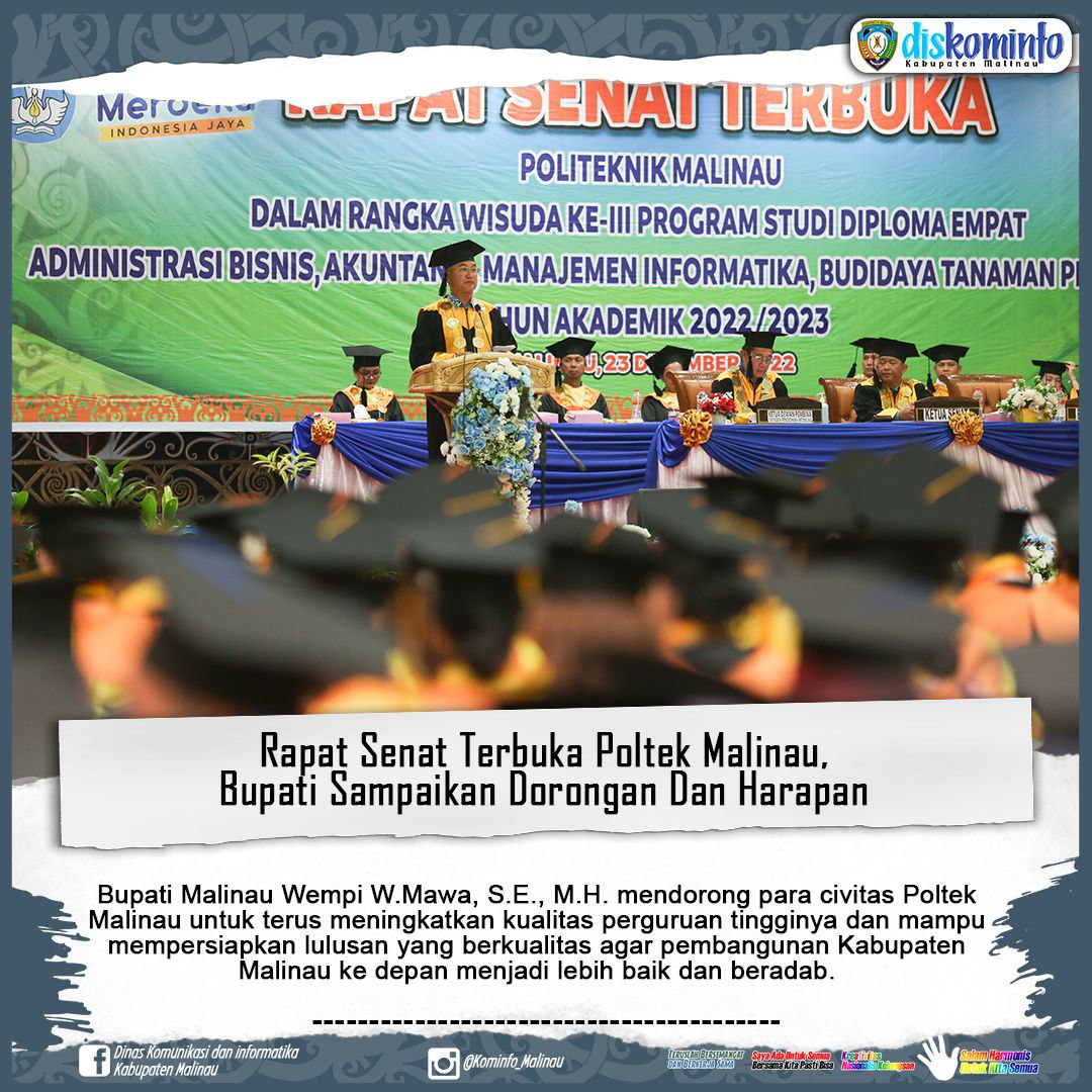 Rapat Senat Terbuka Poltek Malinau, Bupati Sampaikan Dorongan Dan Harapan