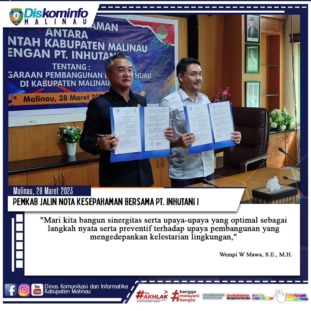 Pemkab Jalin Nota Kesepahaman Bersama PT. Inhutani I