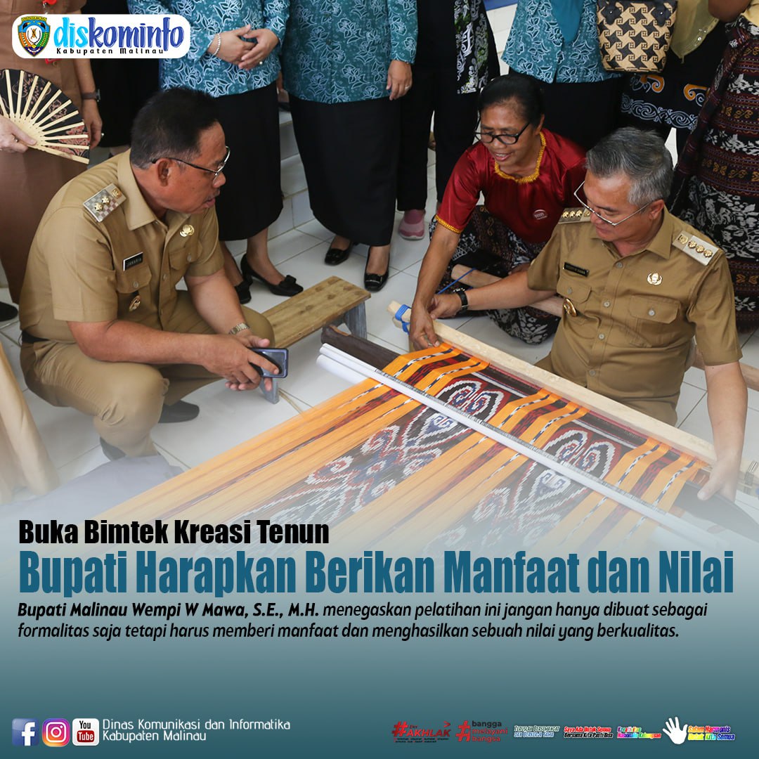 Buka Bimtek Kreasi Tenun, Bupati Harapkan Berikan Manfaat dan Nilai