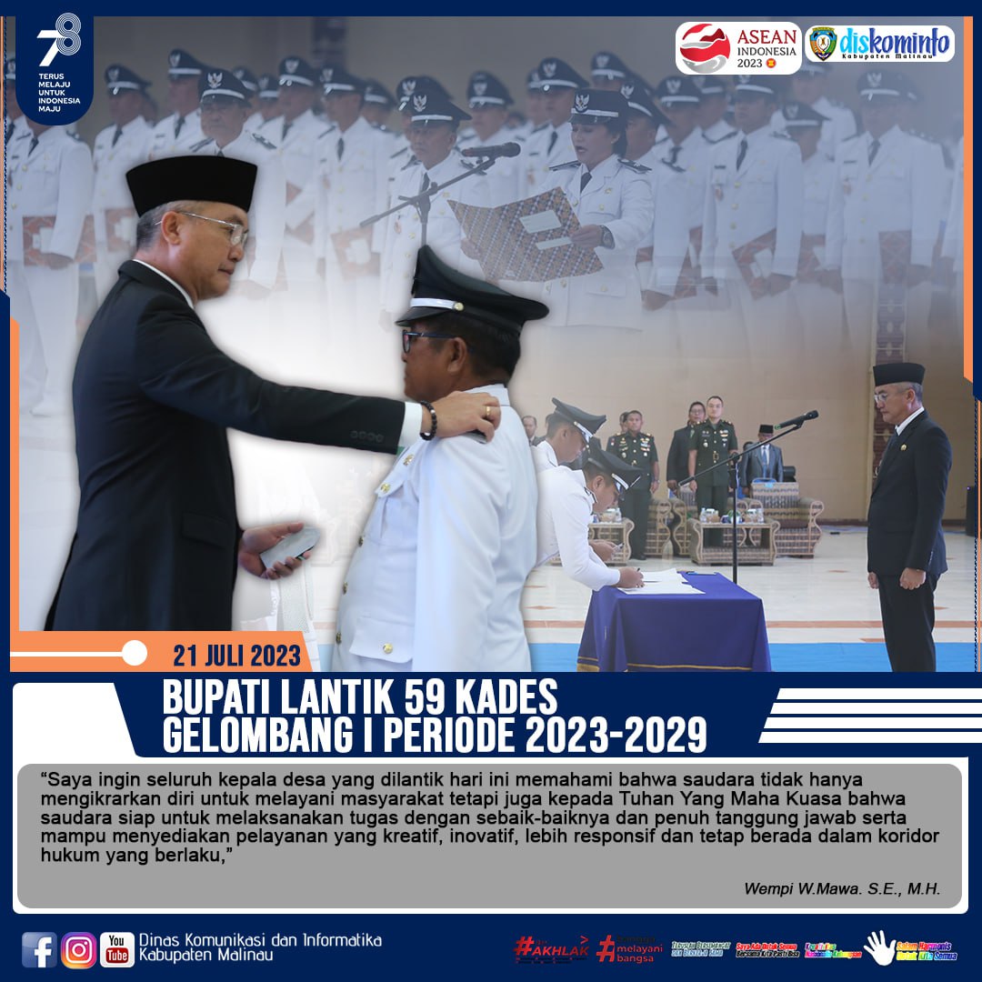 Bupati Lantik 59 Kades Gelombang I Periode 2023-2029