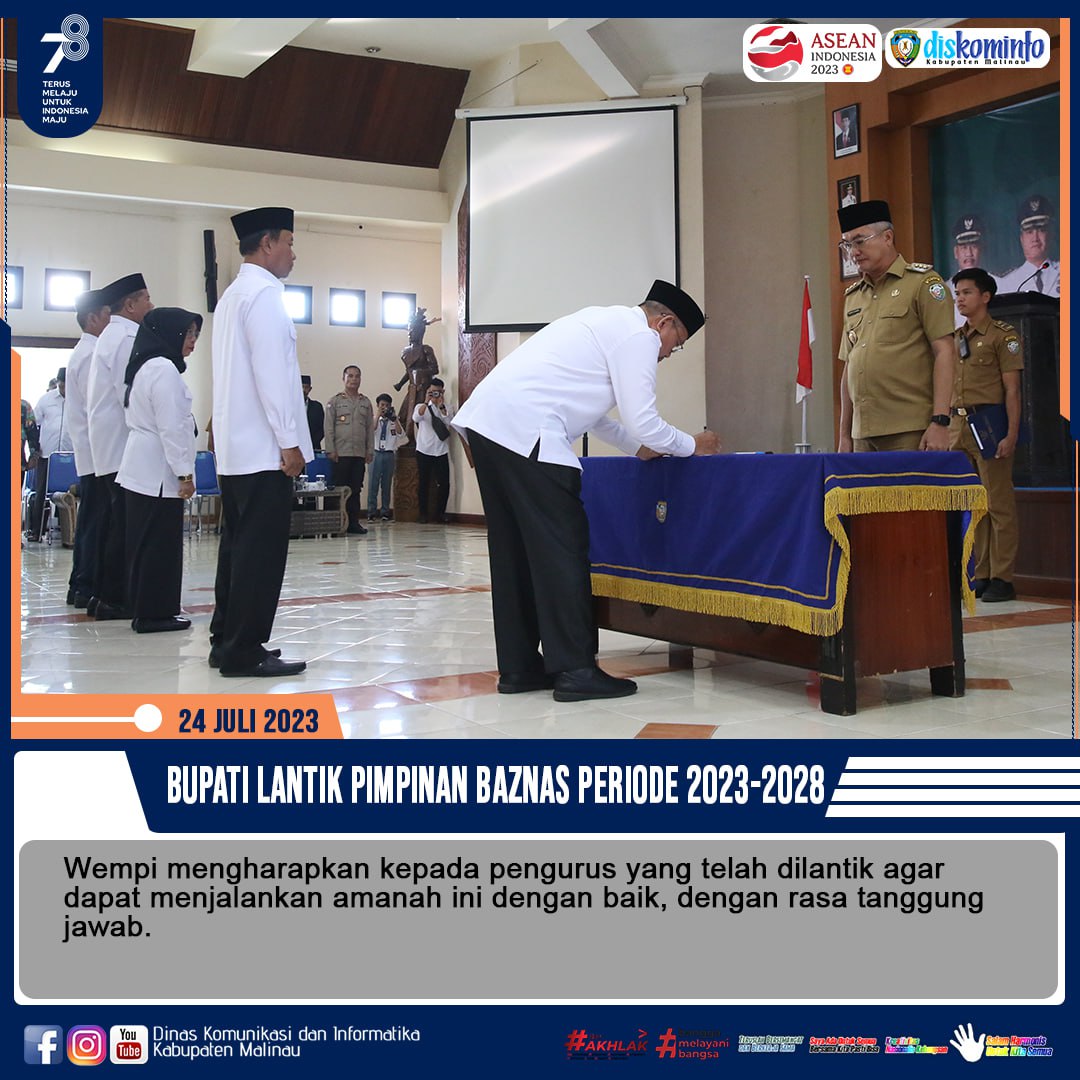 Bupati Lantik Pimpinan Baznas Periode 2023-2028