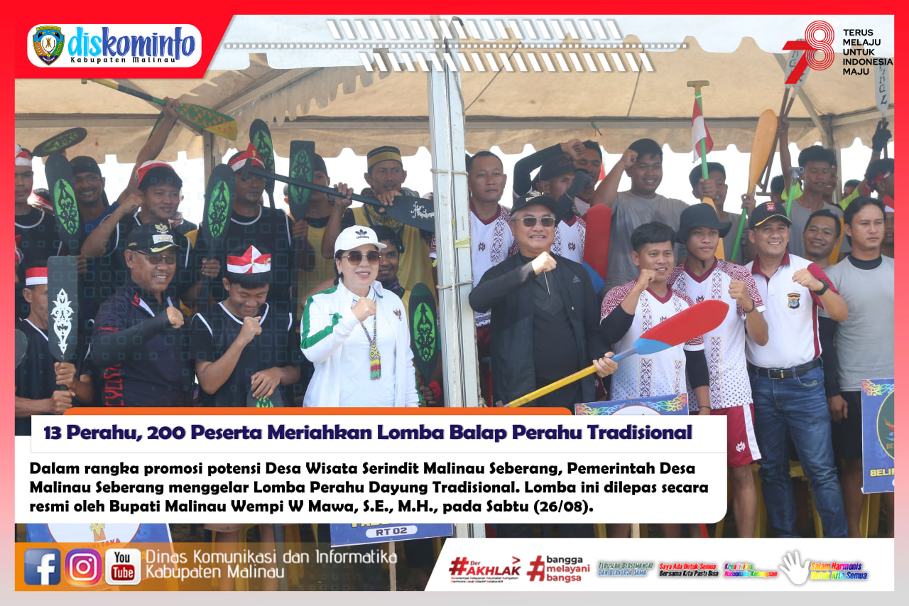 13 Perahu, 200 Peserta Meriahkan Lomba Balap Perahu Tradisional