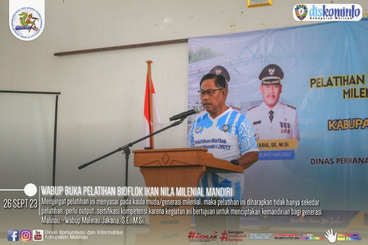 Wabup Buka Pelatihan Bioflok Ikan Nila Milenial Mandiri