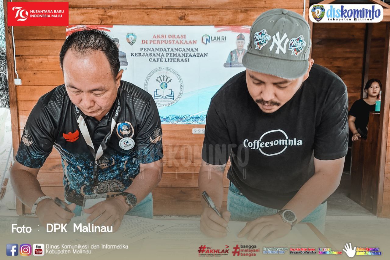 Penandatanganan Pemanfaatan Kafe Literasi, Tingkatkan Minat Baca dan Budaya Literasi