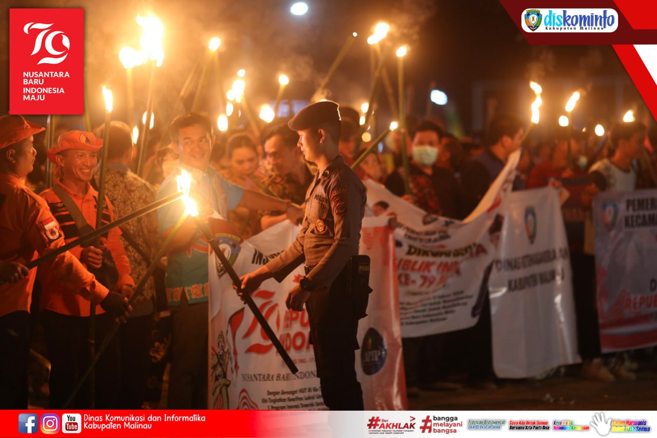 Berbagai Elemen Pemerintah dan Masyarakat Meriahkan Pawai Obor Sambut HUT RI ke-79