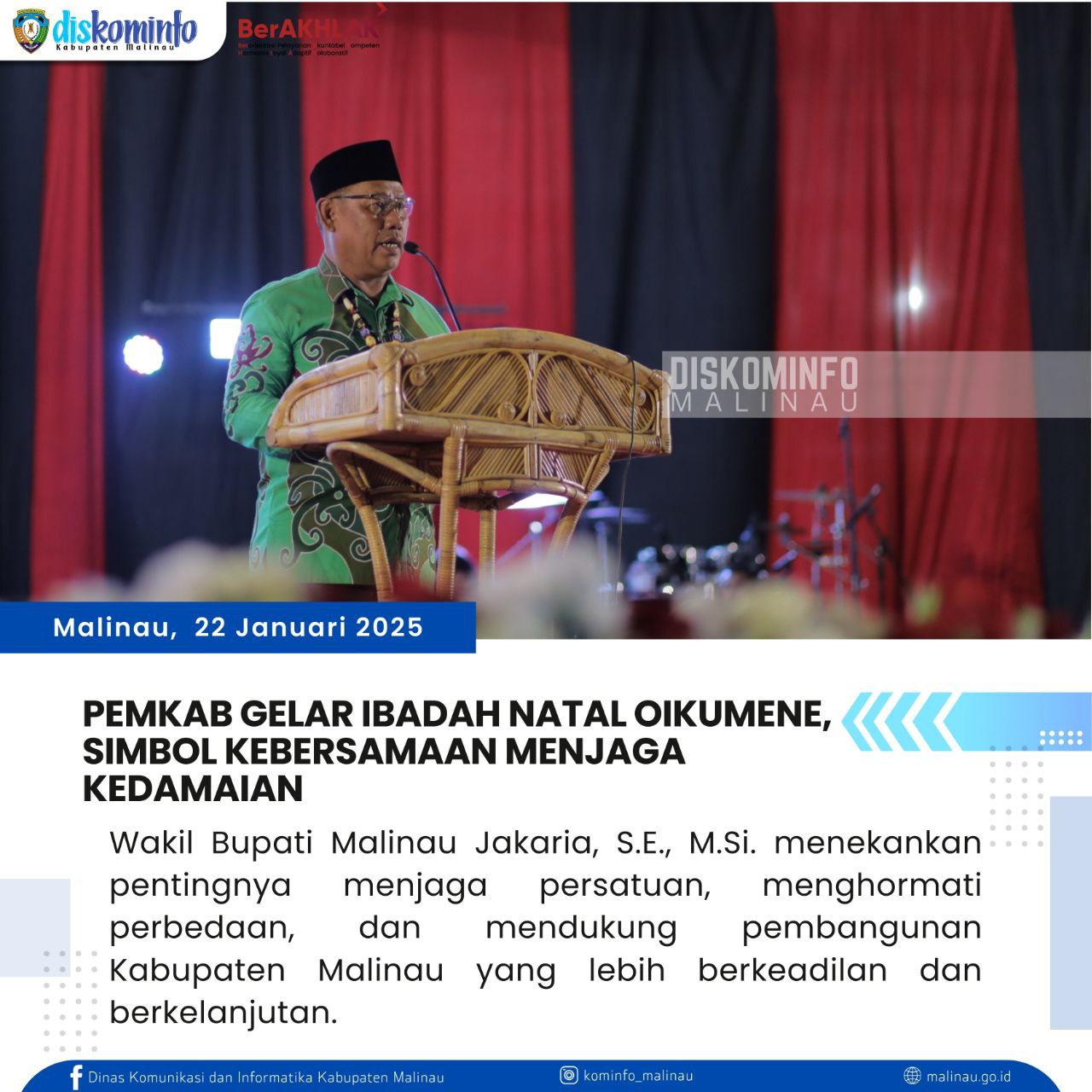 Pemkab Gelar Ibadah Natal Oikumene, Simbol Kebersamaan Menjaga Kedamaian