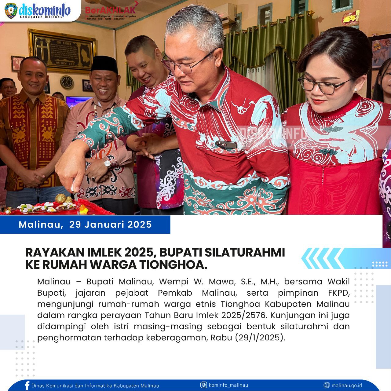 Rayakan Imlek 2025, Bupati Silaturahmi Ke Rumah Warga Tionghoa