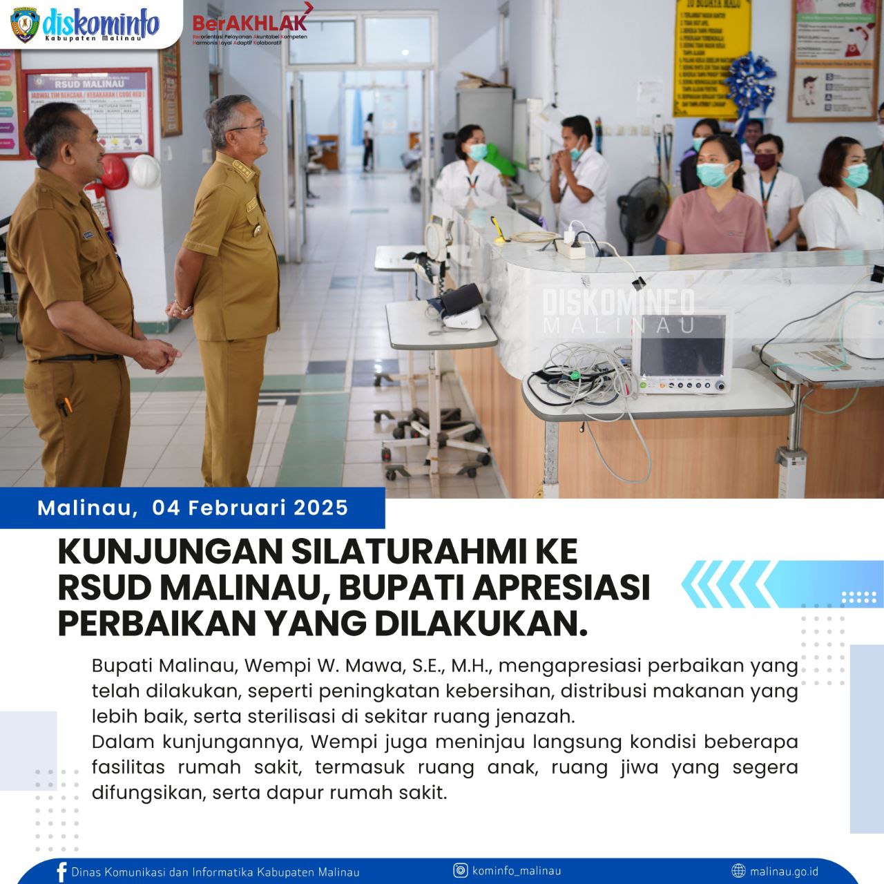 Kunjungan Silaturahmi ke RSUD Malinau, Bupati Apresiasi Perbaikan yang Dilakukan