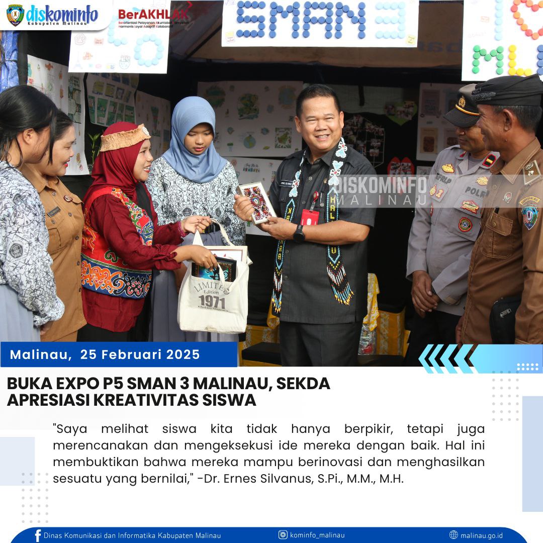 Buka Expo P5 SMAN 3 Malinau, Sekda Apresiasi Kreativitas Siswa