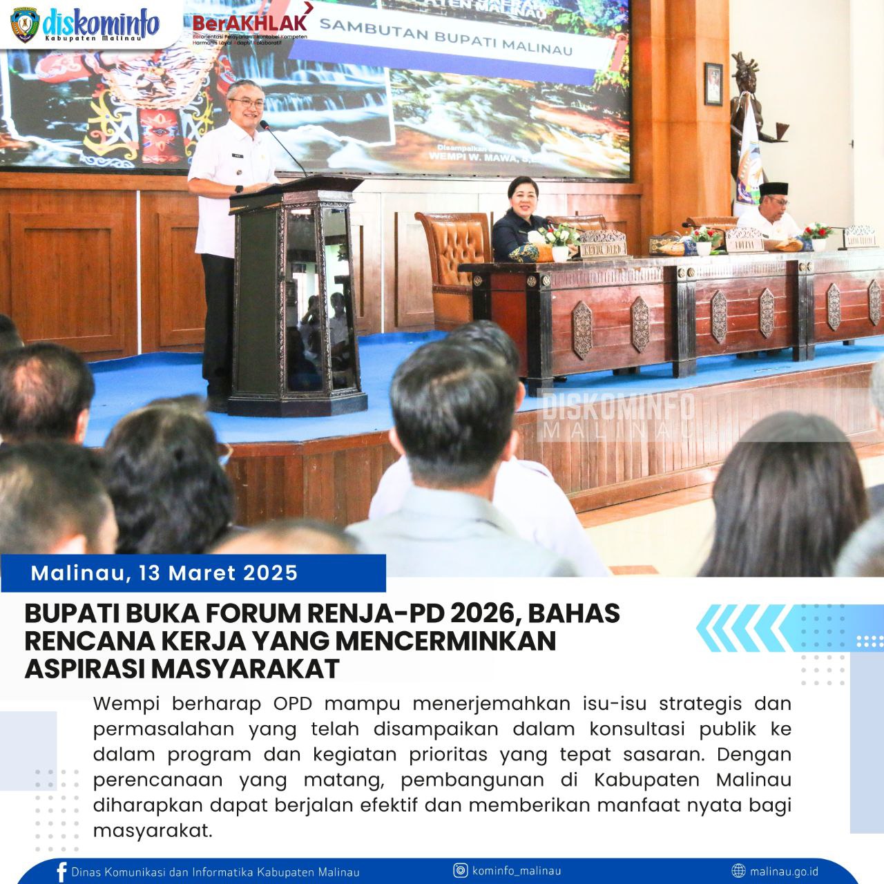 Bupati Buka Forum Renja-PD 2026, Bahas Rencana Kerja yang Mencerminkan Aspirasi Masyarakat