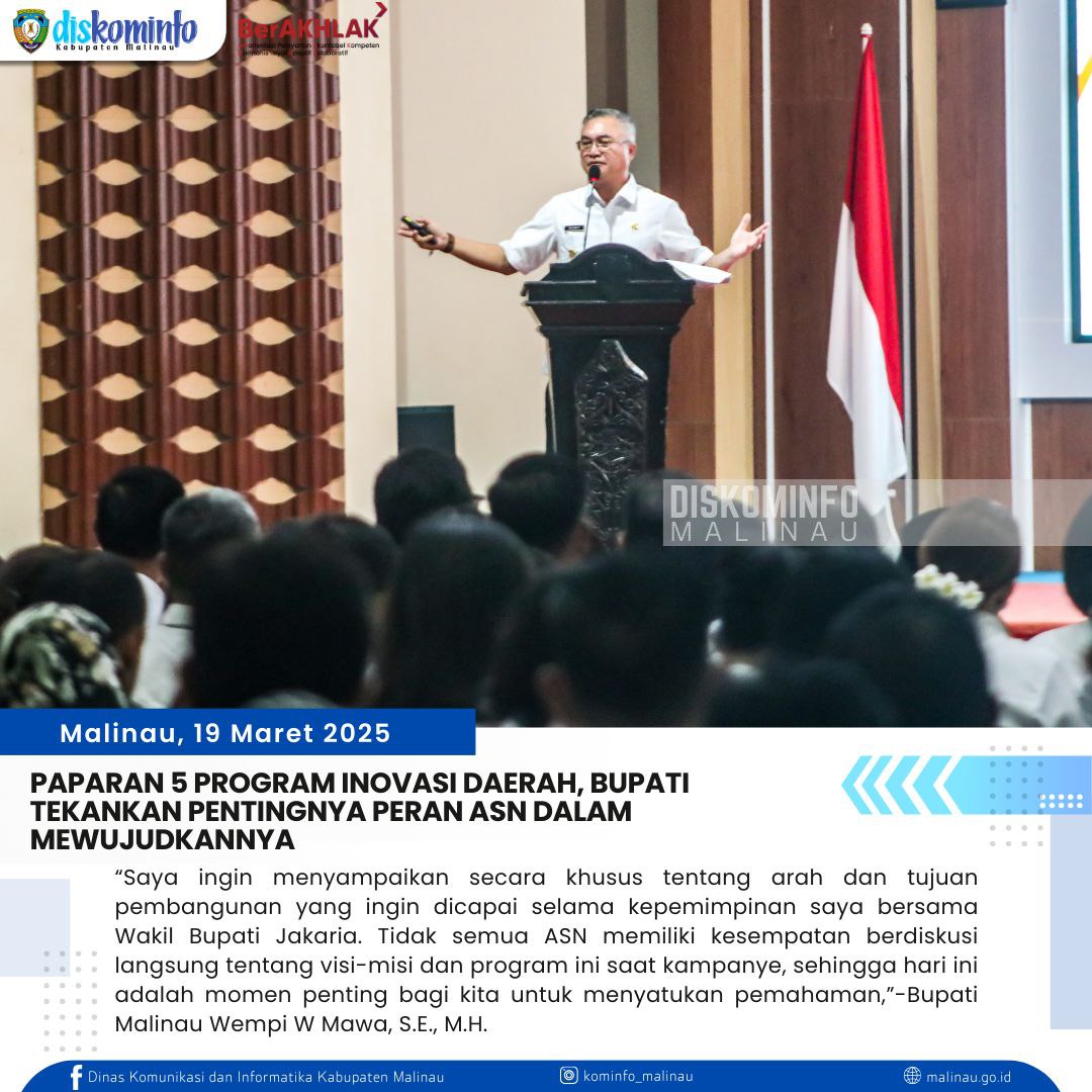 Paparan 5 Program Inovasi Daerah, Bupati Tekankan Pentingnya Peran ASN Dalam Mewujudkannya