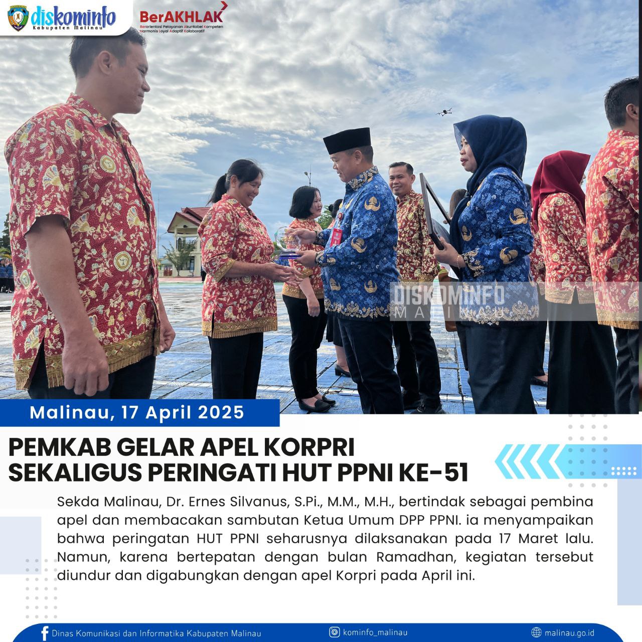 Pemkab Gelar Apel Korpri Sekaligus Peringati HUT PPNI ke-51,