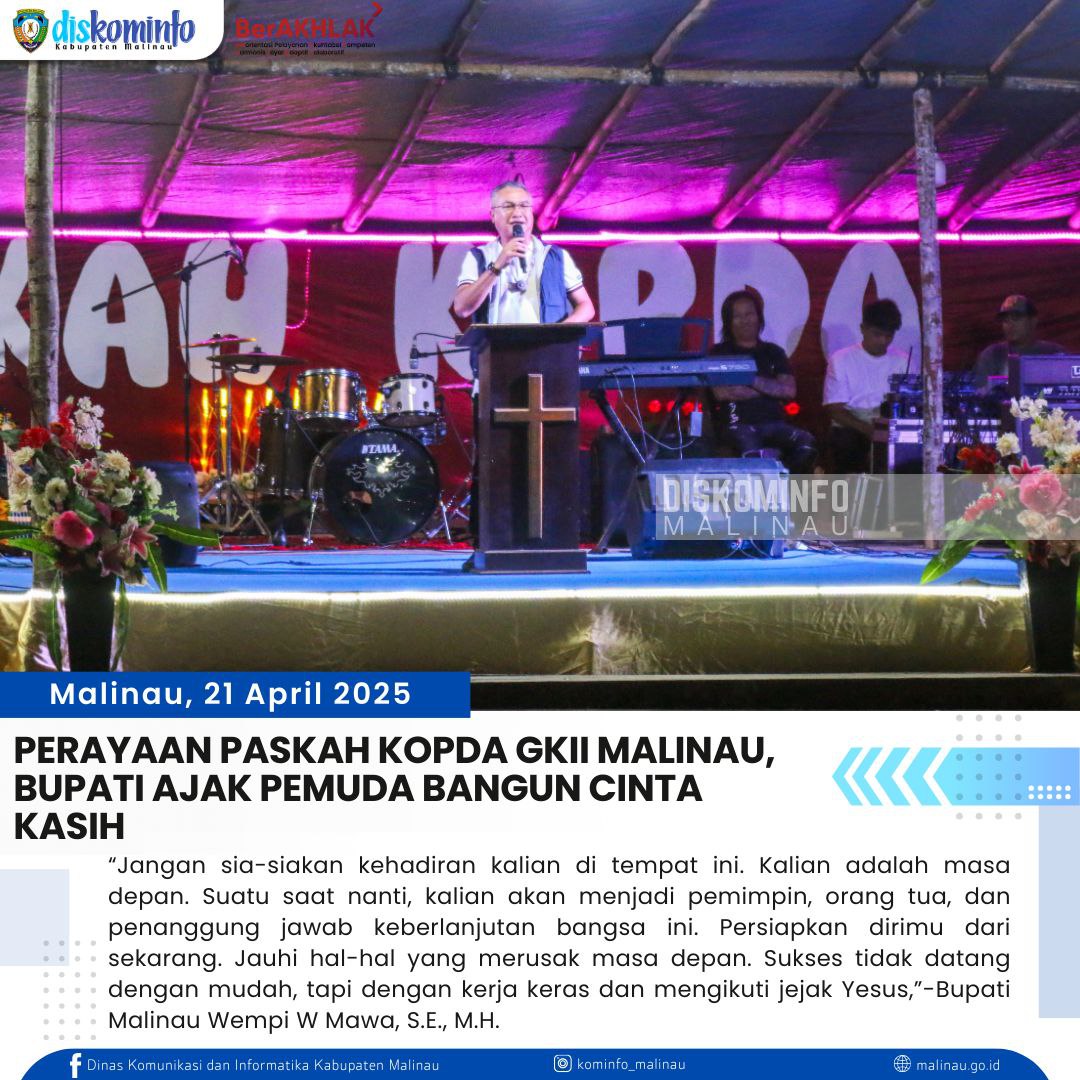 Perayaan Paskah Kopda GKII Malinau, Bupati Ajak Pemuda Bangun Cinta Kasih