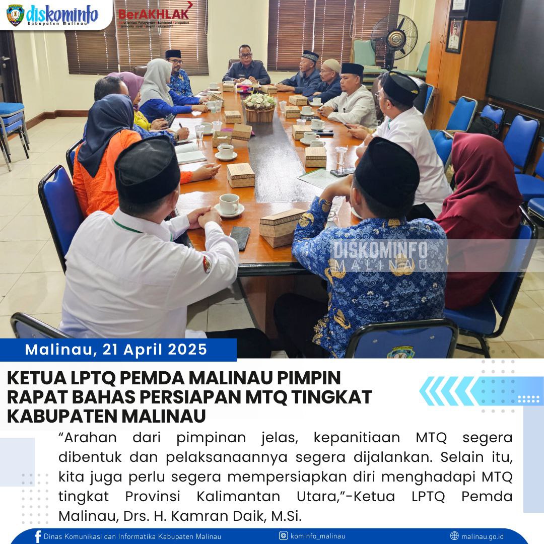 Ketua LPTQ Pemda Malinau Pimpin Rapat Bahas Persiapan MTQ Tingkat Kabupaten Malinau