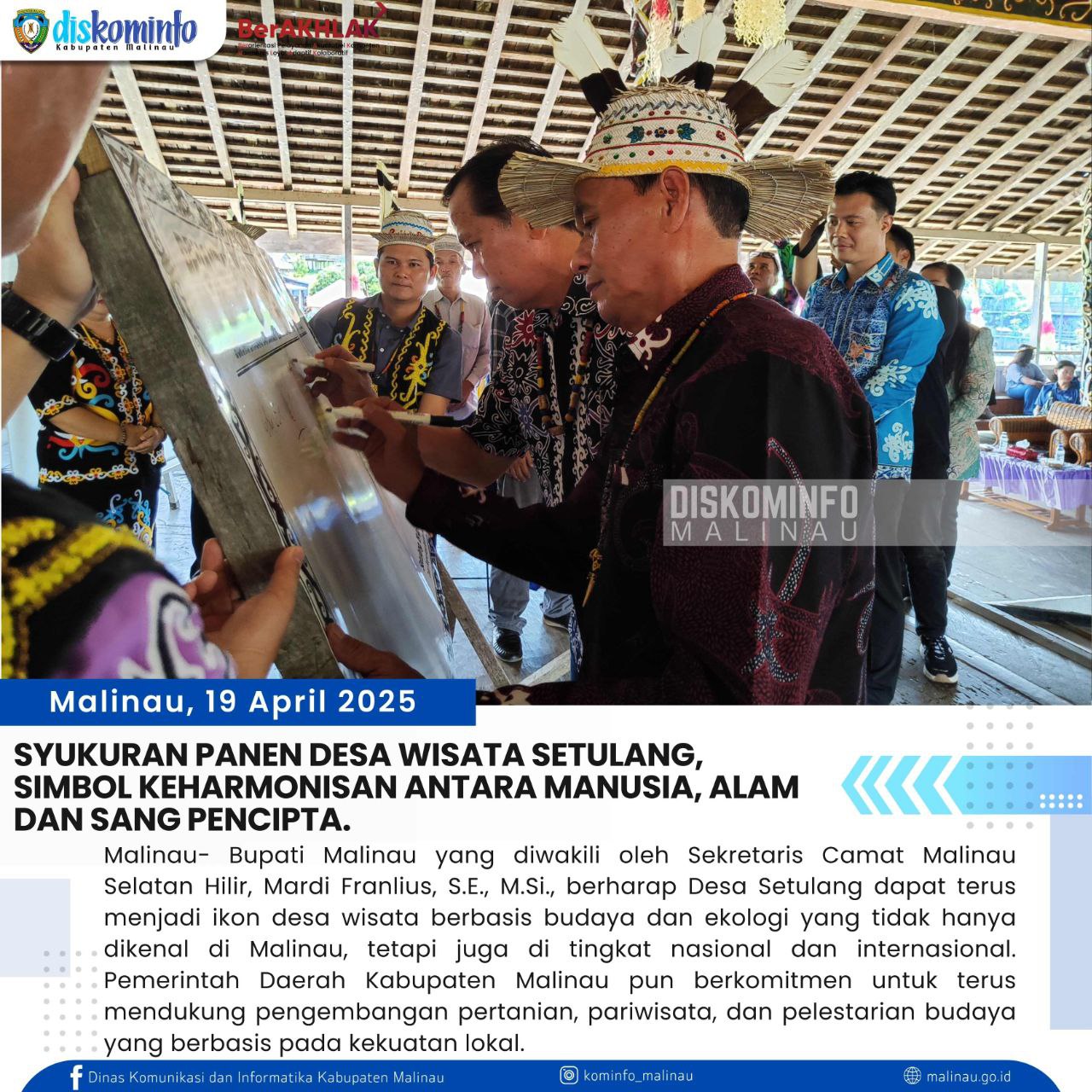 Syukuran Panen Desa Wisata Setulang, Simbol Keharmonisan Antara Manusia, Alam dan Sang Pencipta
