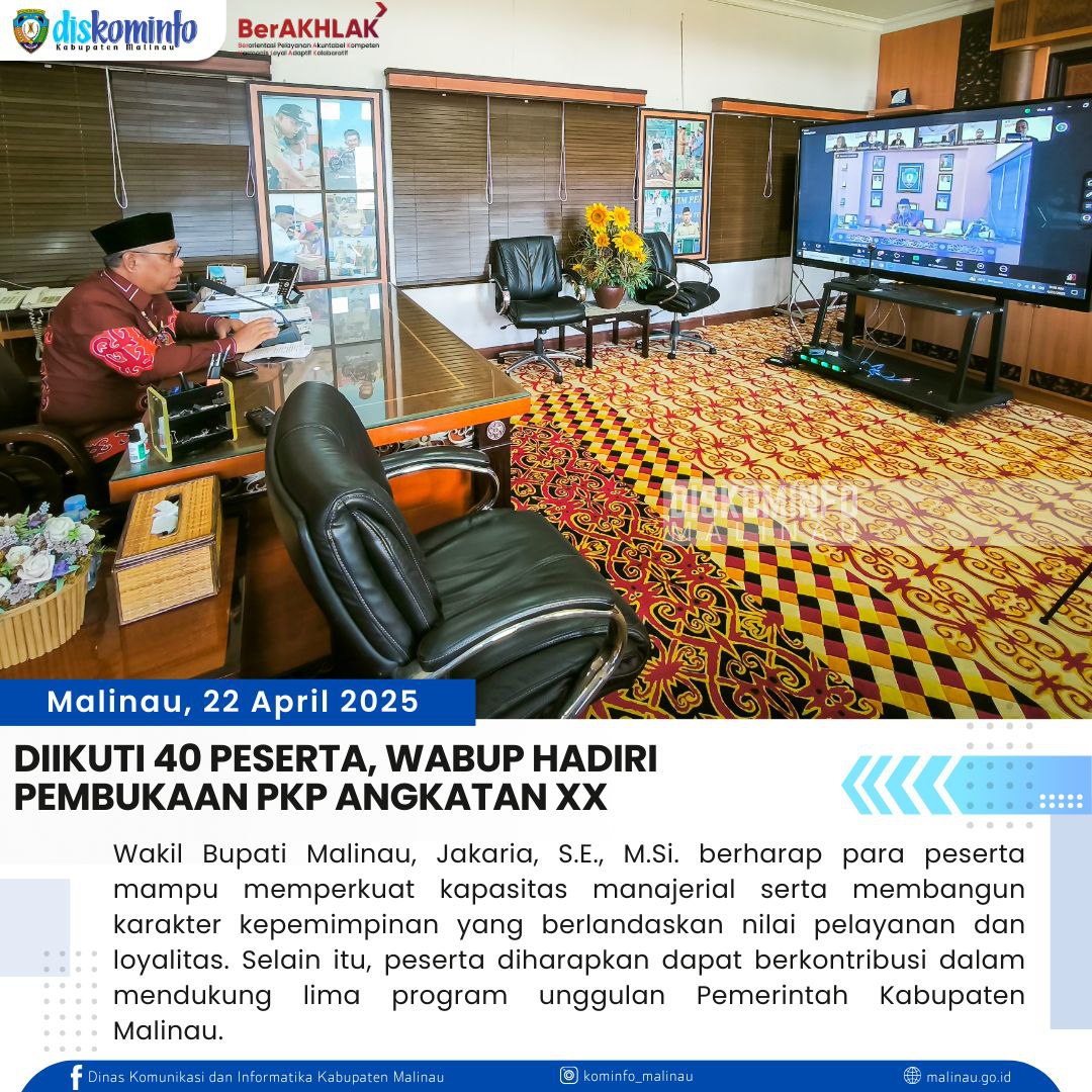 Wabup Hadiri Pembukaan PKP Angkatan XX Kelas Kabupaten Malinau