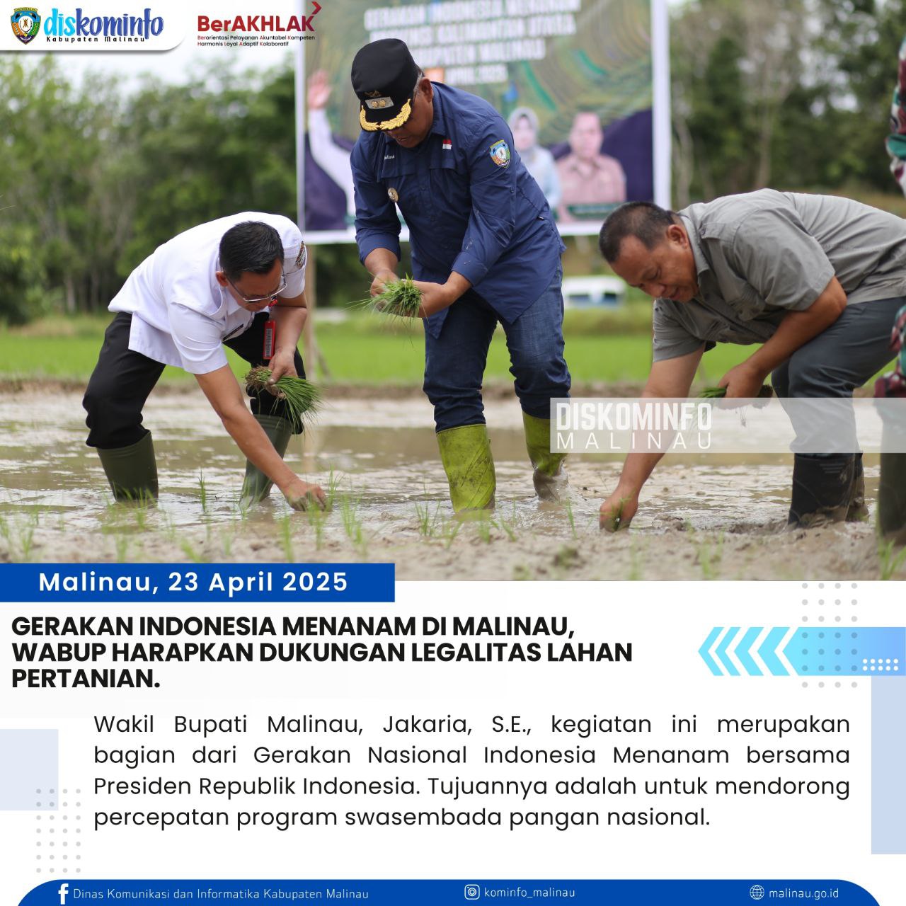 Gerakan Indonesia Menanam Di Malinau, Wabup Harapkan Dukungan Legalitas Lahan Pertanian