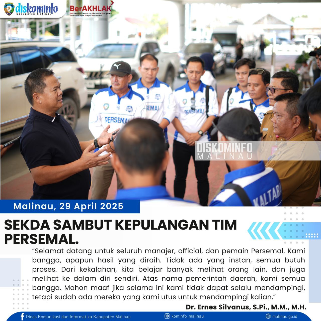 Sekda Sambut Kepulangan Tim Persemal