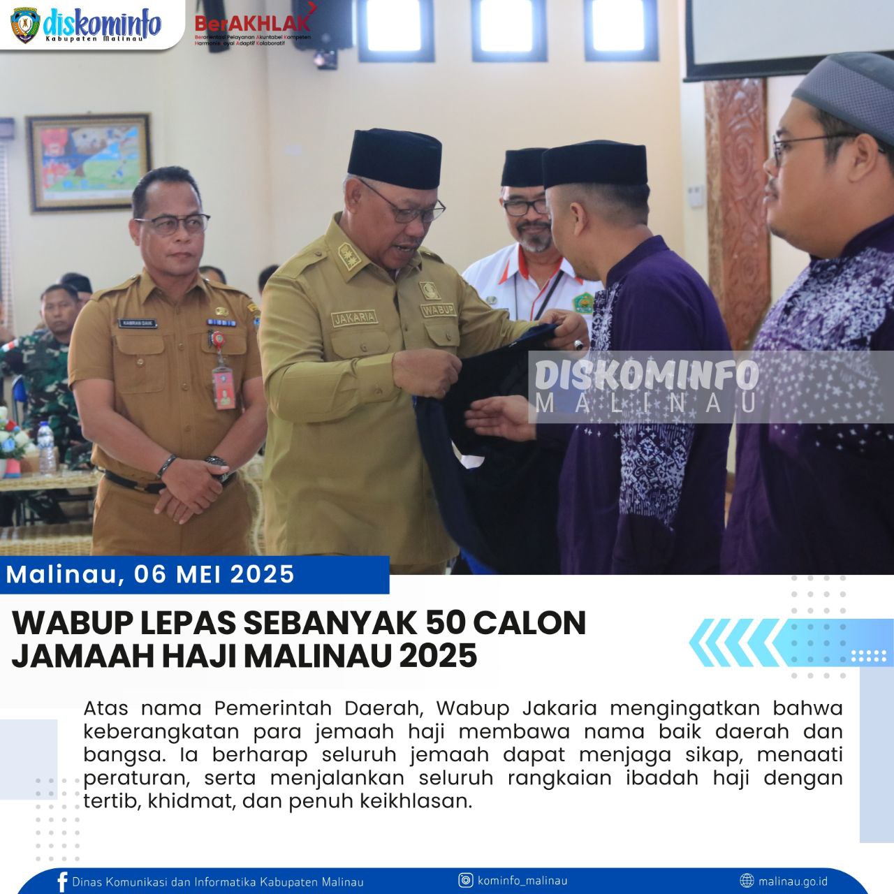 Wabup Lepas Sebanyak 50 Calon Jamaah Haji Malinau 2025