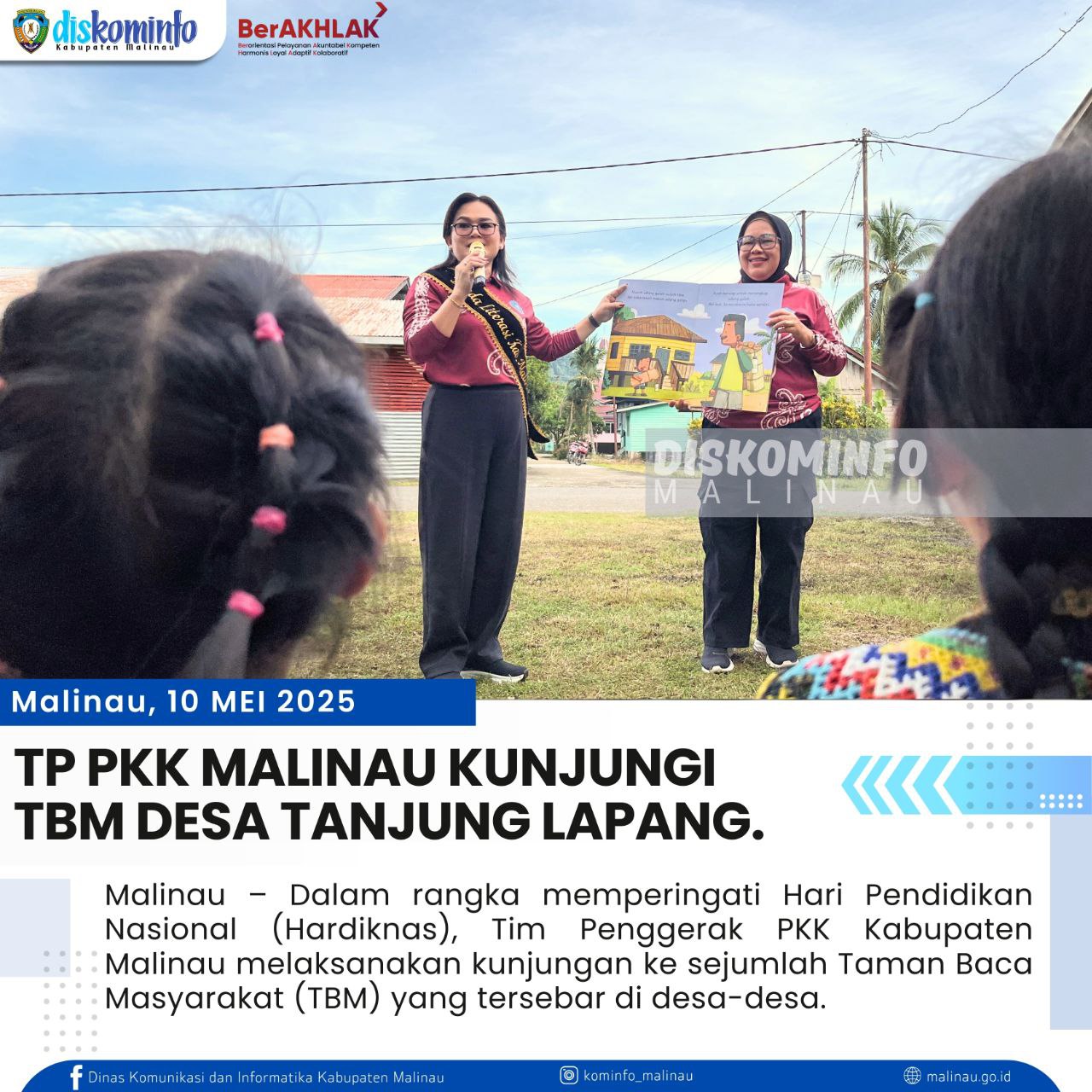 TP PKK Malinau Kunjungi TBM Desa Tanjung Lapang