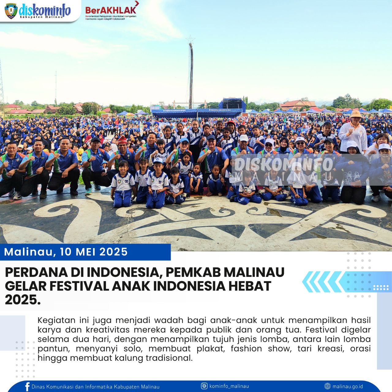 Perdana Di Indonesia, Pemkab Malinau Gelar Festival Anak Indonesia Hebat 2025