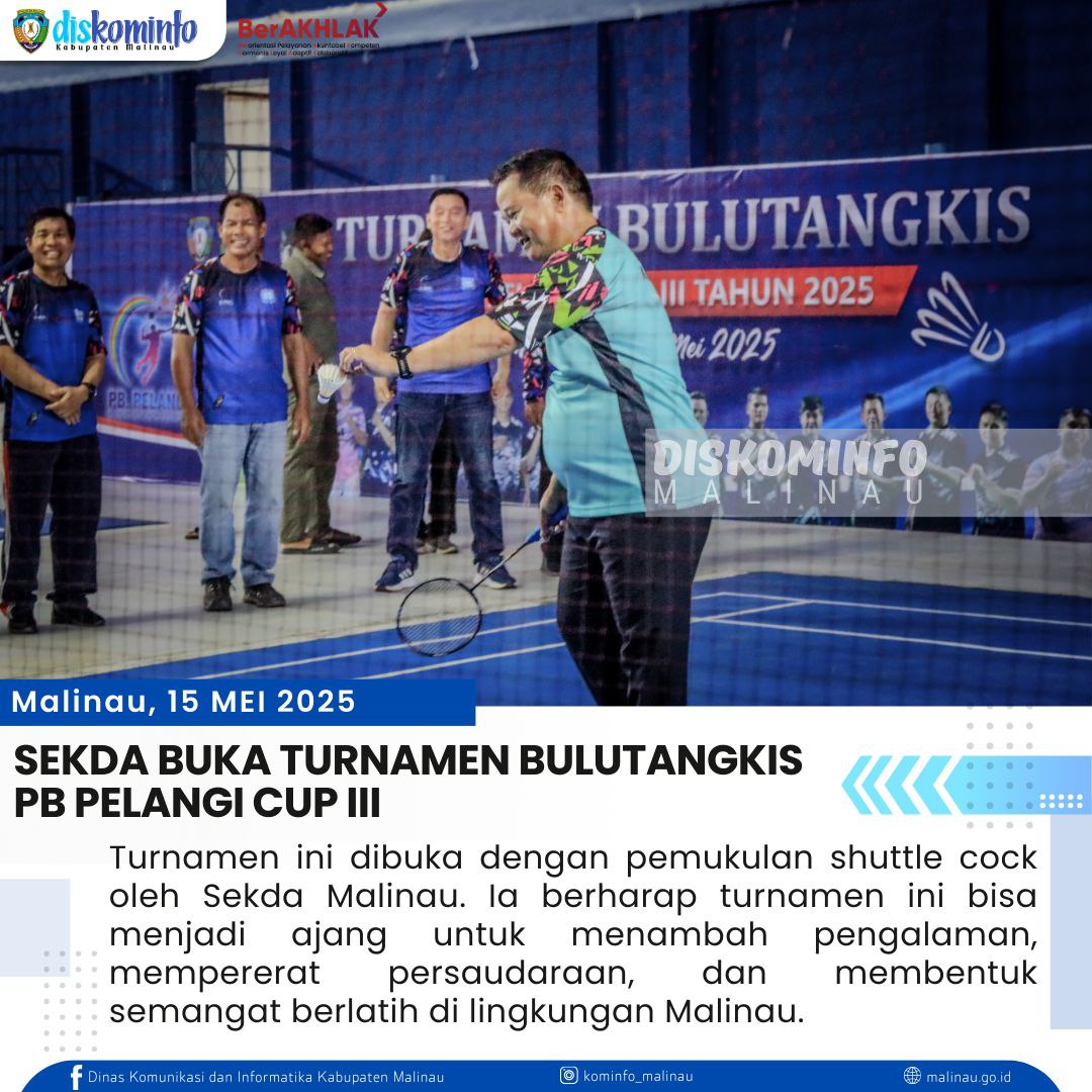 Sekda Buka Turnamen Bulutangkis PB Pelangi Cup III