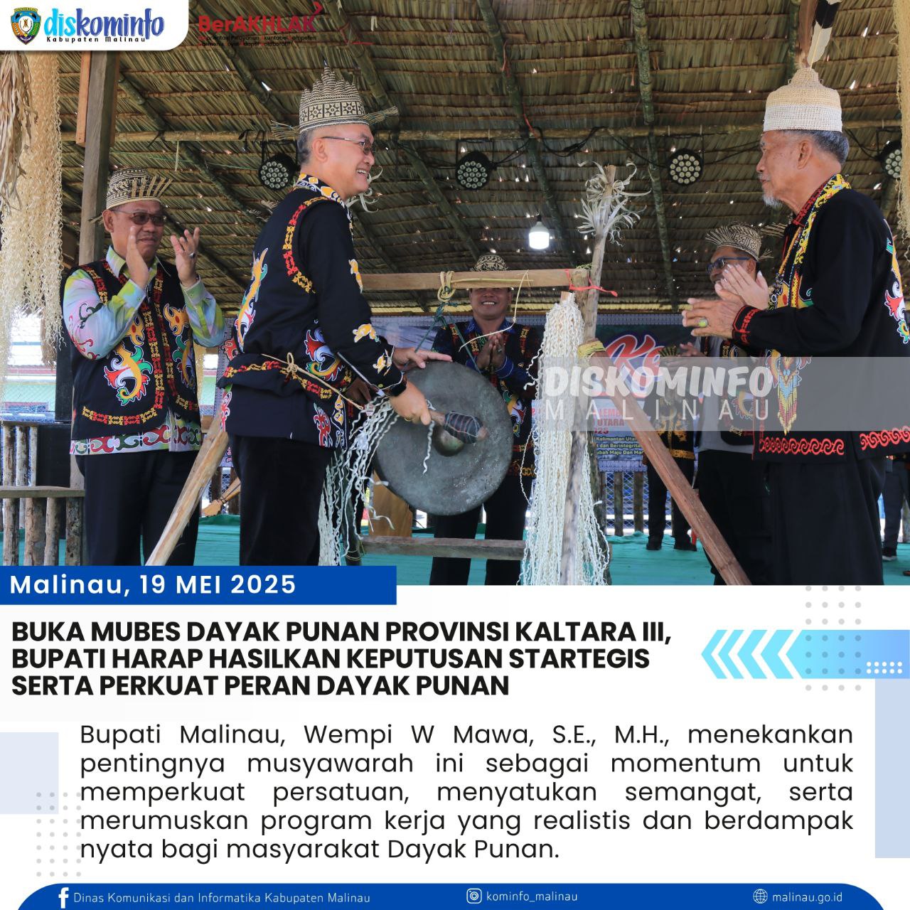 Buka Mubes Dayak Punan Provinsi Kaltara III, Bupati Harap Hasilkan Keputusan Startegis serta Perkuat Peran Dayak Punan