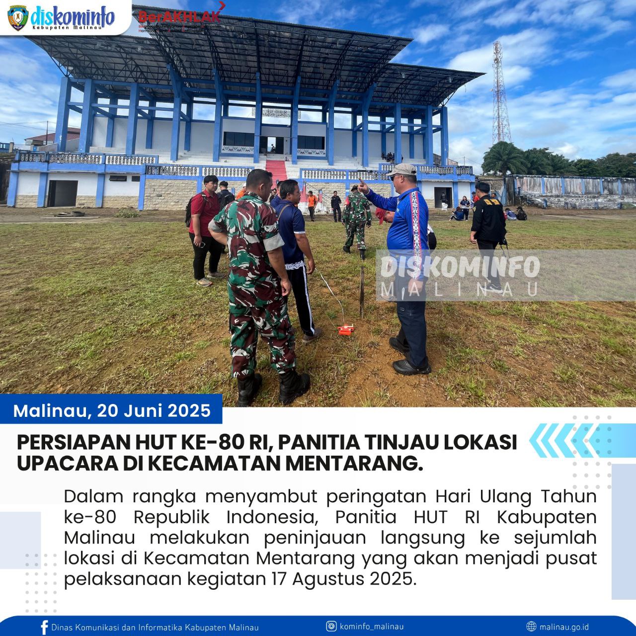 Persiapan HUT ke-80 RI, Panitia Tinjau Lokasi Upacara di Kecamatan Mentarang