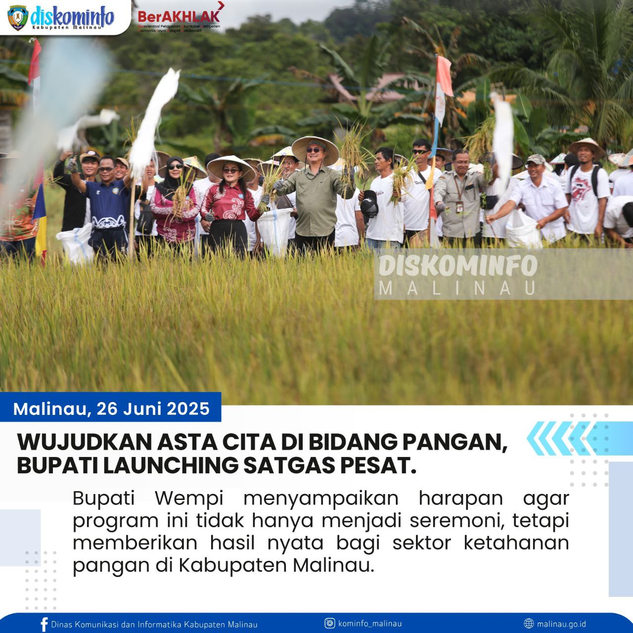 Wujudkan Asta Cita Di Bidang Pangan, Bupati Launching Satgas Pesat