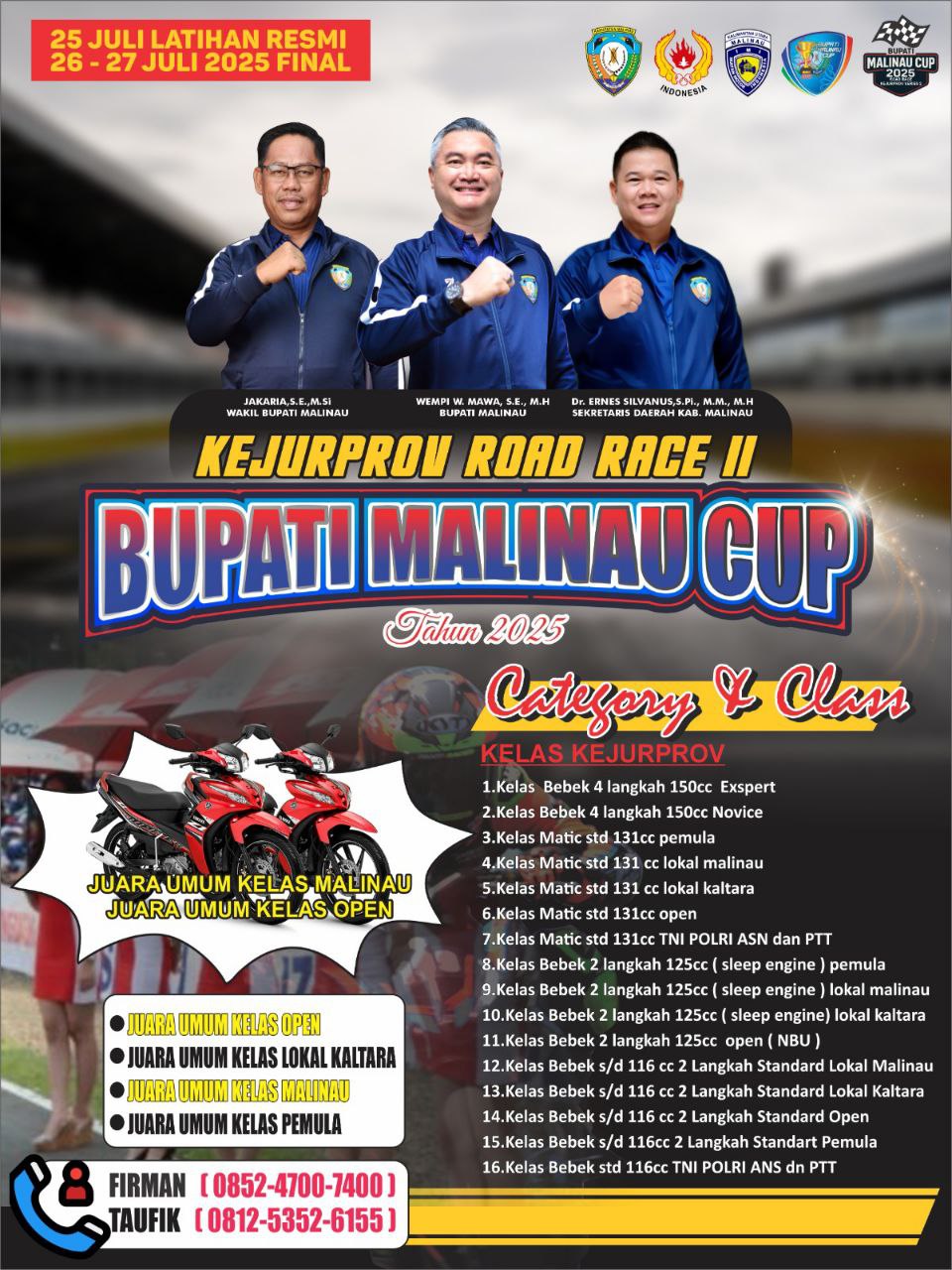 Kejuaraan Provinsi Road Race 2 Bupati Malinau Siap Digelar 26–27 Juli 2025