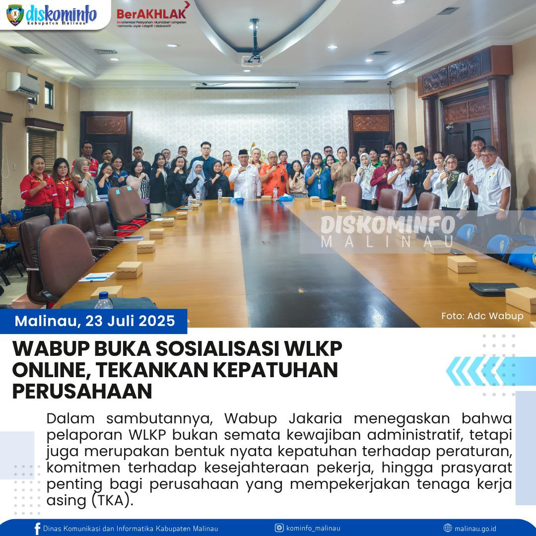 Wabup Buka Sosialisasi WLKP Online, Tekankan Kepatuhan Perusahaan