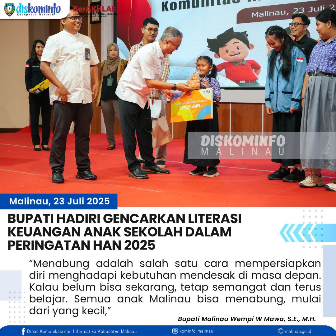 Bupati Hadiri Gencarkan Literasi Keuangan Anak Sekolah dalam Peringatan HAN 2025