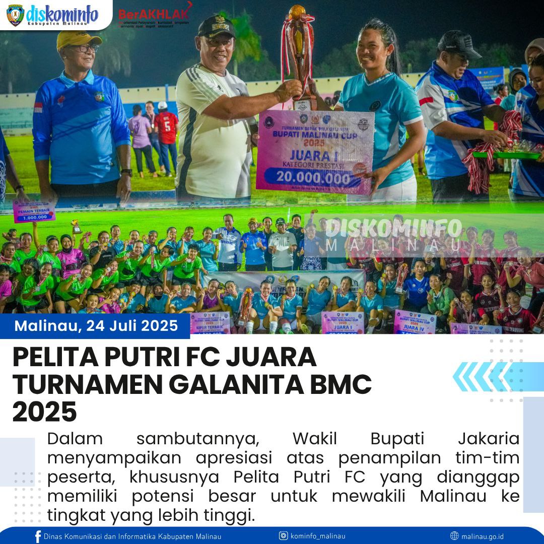 Pelita Putri FC Juara Turnamen Galanita BMC 2025