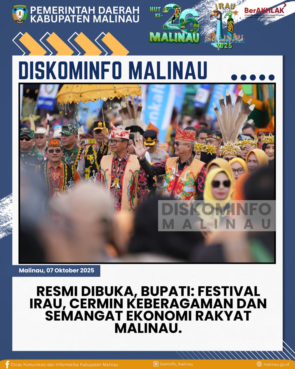 Resmi Dibuka, Bupati: Festival IRAU, Cermin Keberagaman dan Semangat Ekonomi Rakyat Malinau
