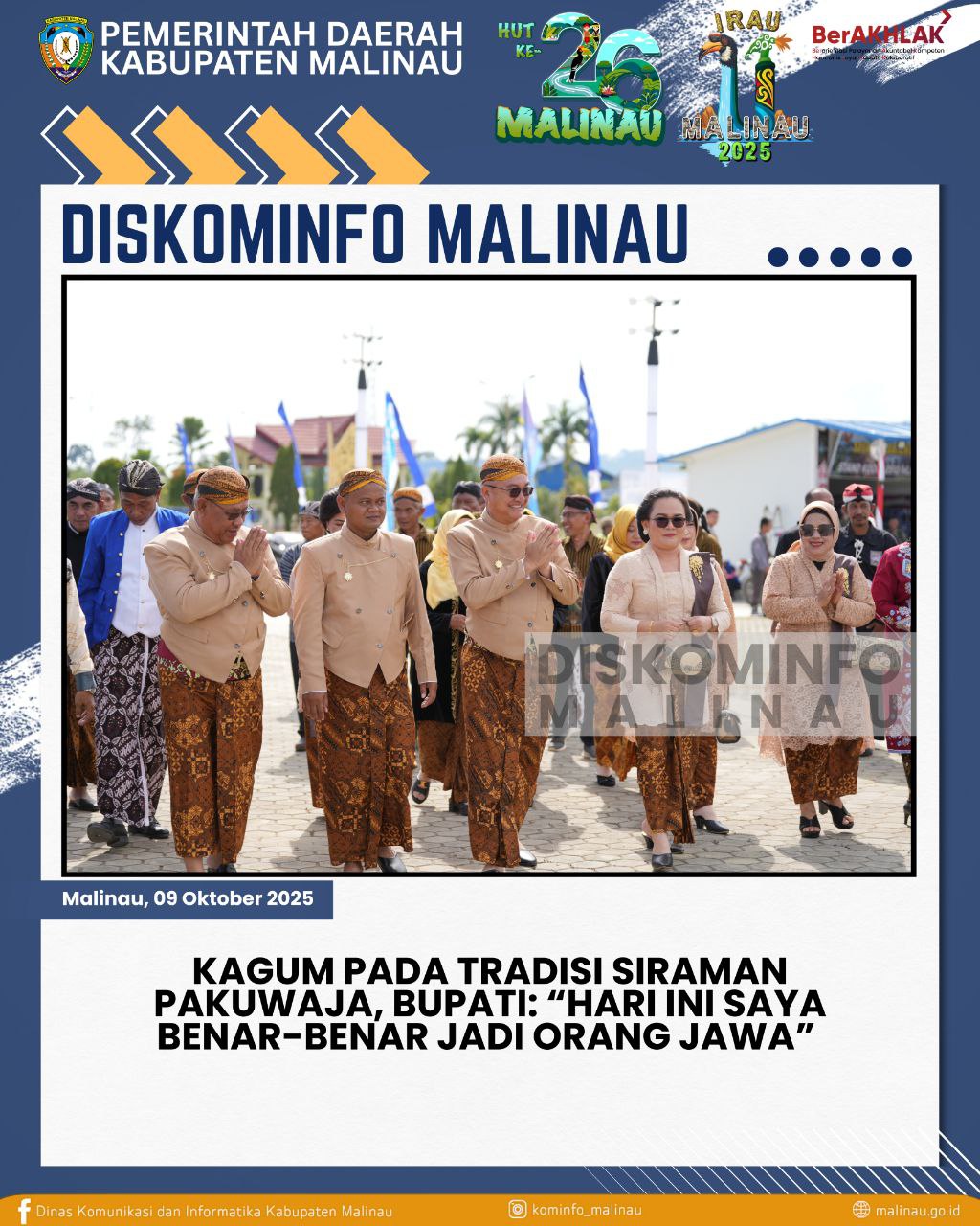 Kagum pada Tradisi Siraman Pakuwaja, Bupati: “Hari Ini Saya Benar-Benar Jadi Orang Jawa” 