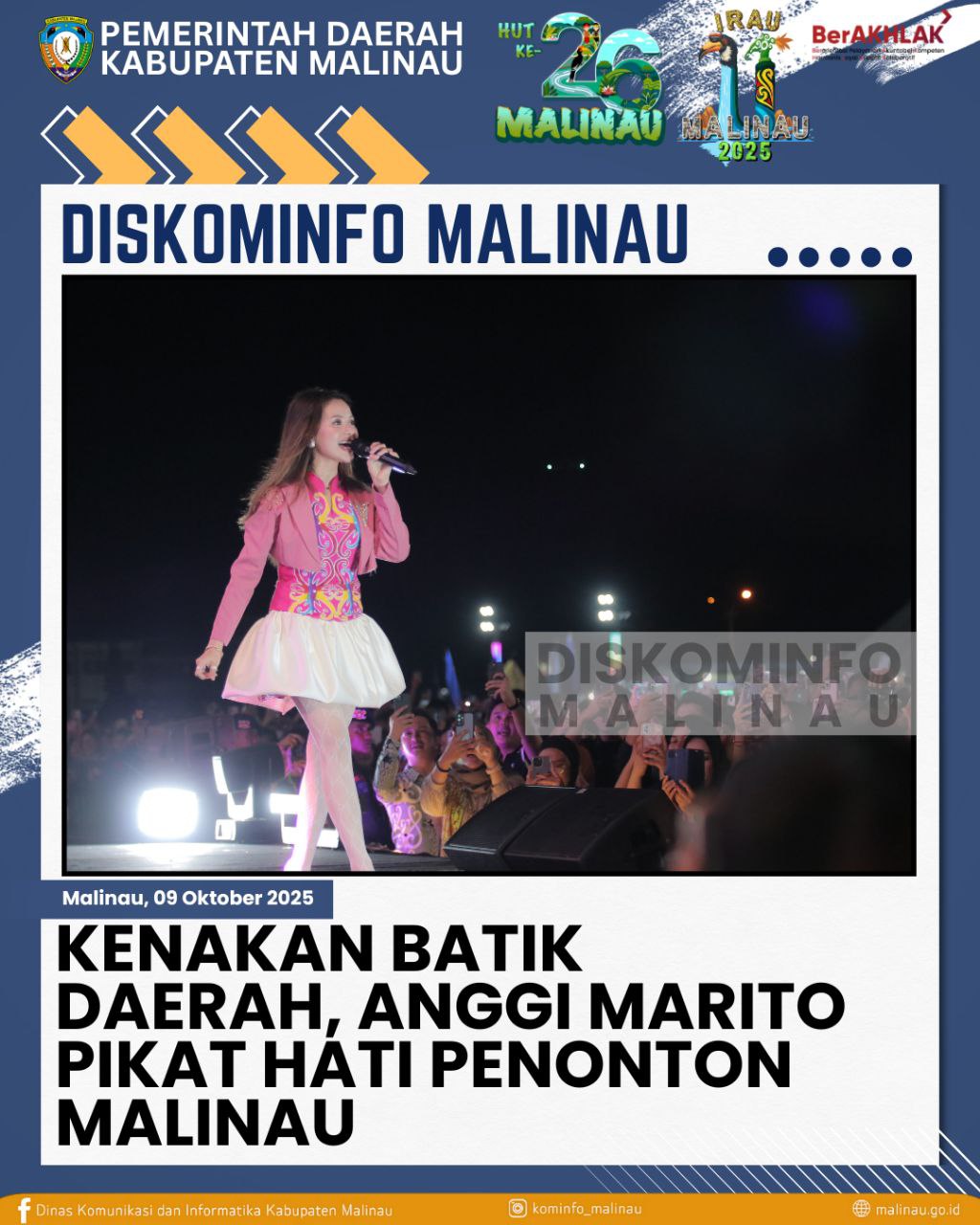 Kenakan Batik Daerah, Anggi Marito Pikat Hati Penonton Malinau