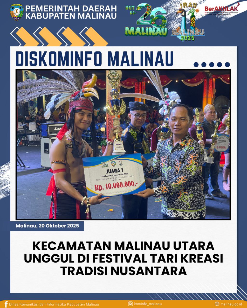 Kecamatan Malinau Utara Unggul di Festival Tari Kreasi Tradisi Nusantara