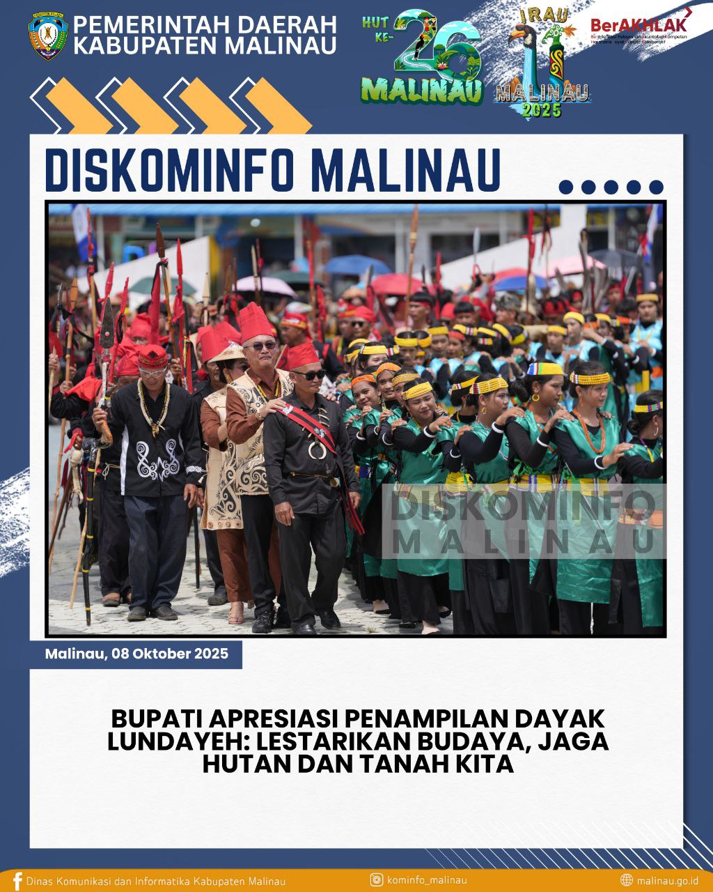 Bupati Apresiasi Penampilan Dayak Lundayeh: Lestarikan Budaya, Jaga Hutan dan Tanah Kita
