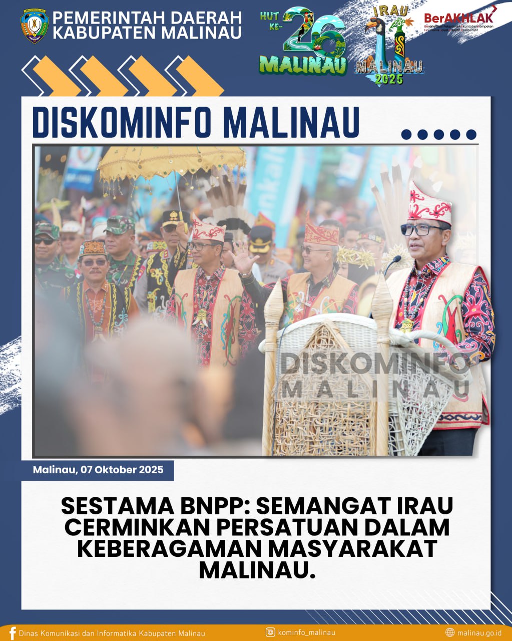 Sestama BNPP: Semangat IRAU Cerminkan Persatuan Dalam Keberagaman Masyarakat Malinau