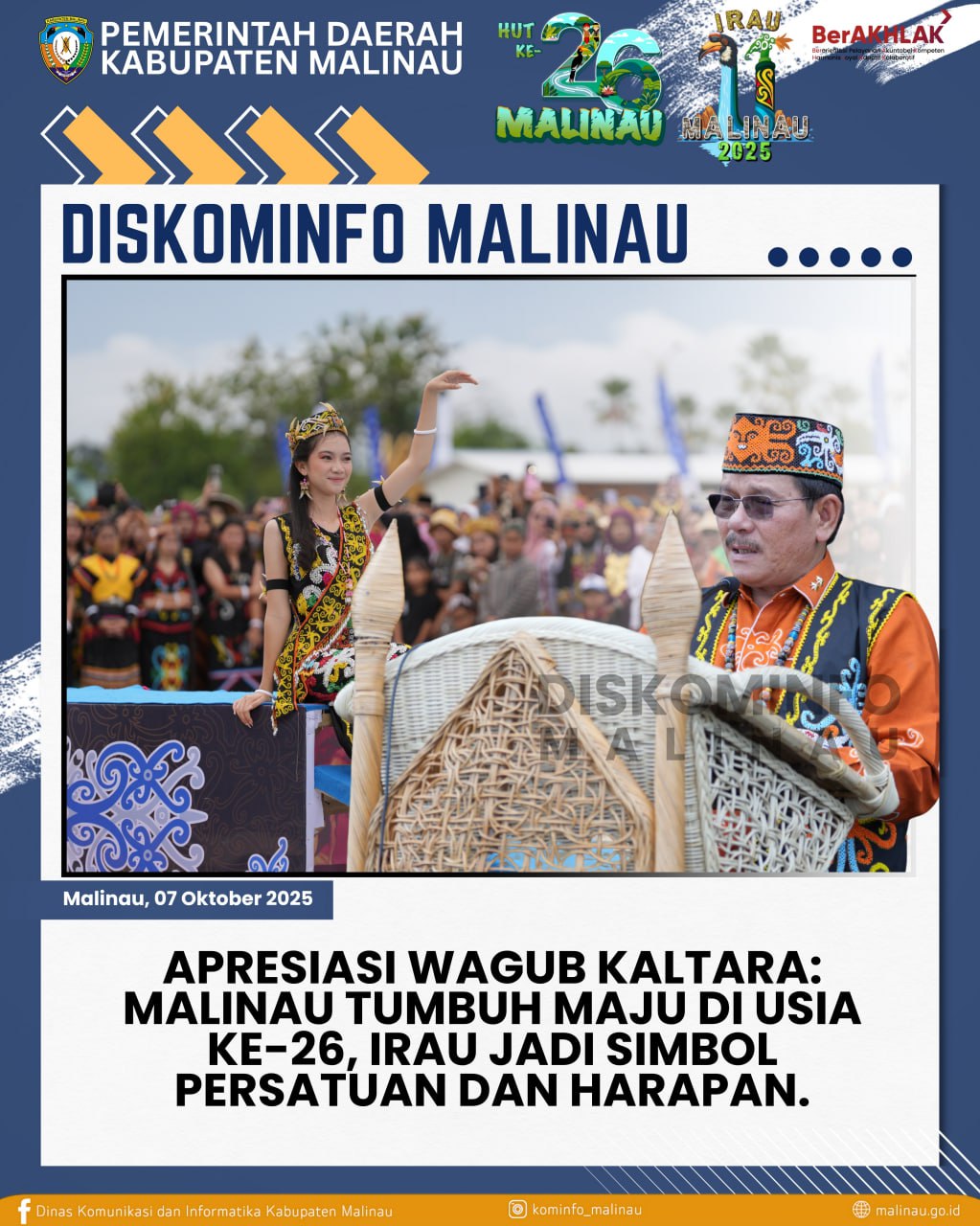 Apresiasi Wagub Kaltara: Malinau Tumbuh Maju di Usia ke-26, IRAU Jadi Simbol Persatuan dan Harapan